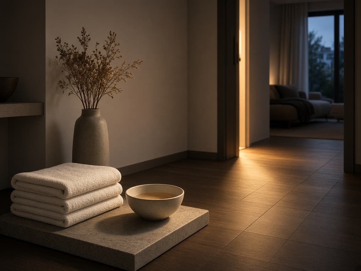 At-home wellness corner prepared